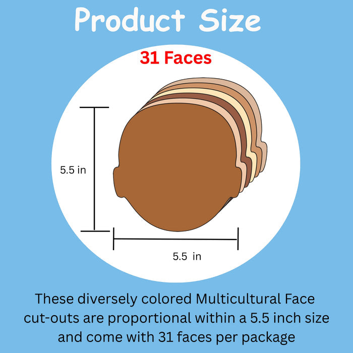 SHAPES ETC. Face Multicultural Creative Cut-Outs- 5.5”