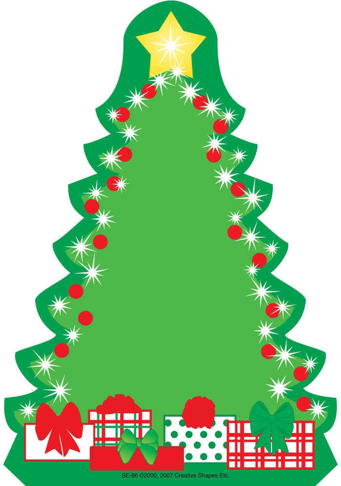 Large Notepad Decorated Tree festive holiday design