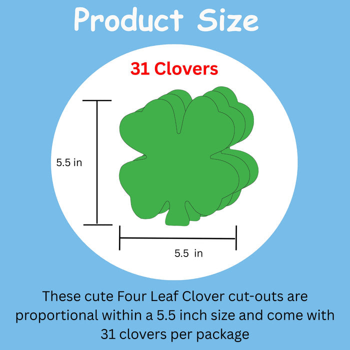 SHAPES ETC. Large Single Color Cut-Out - Four Leaf Clover
