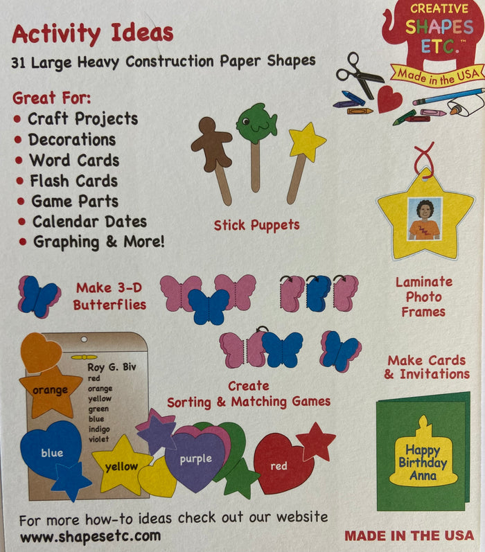 Large Single Color Cut-Out - Ornament - Creative Shapes Etc.