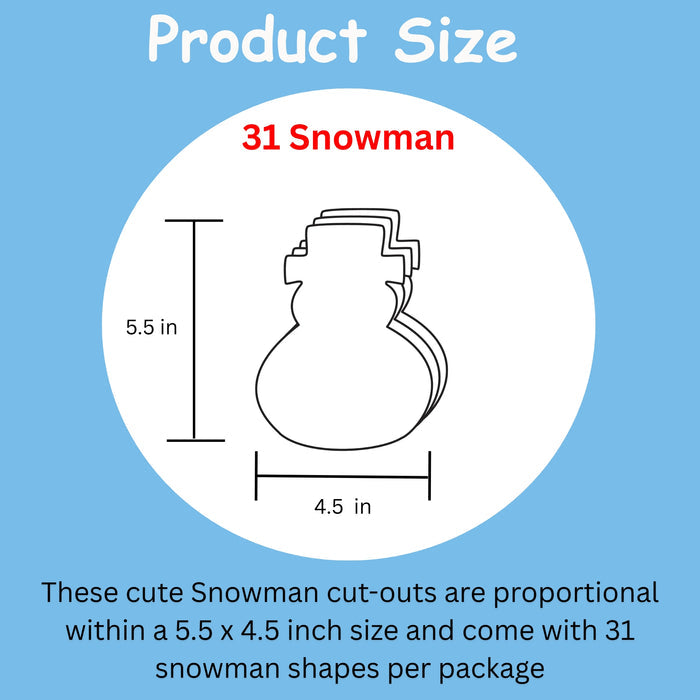 SHAPES ETC. Large Single Color Cut-Out - Snowman