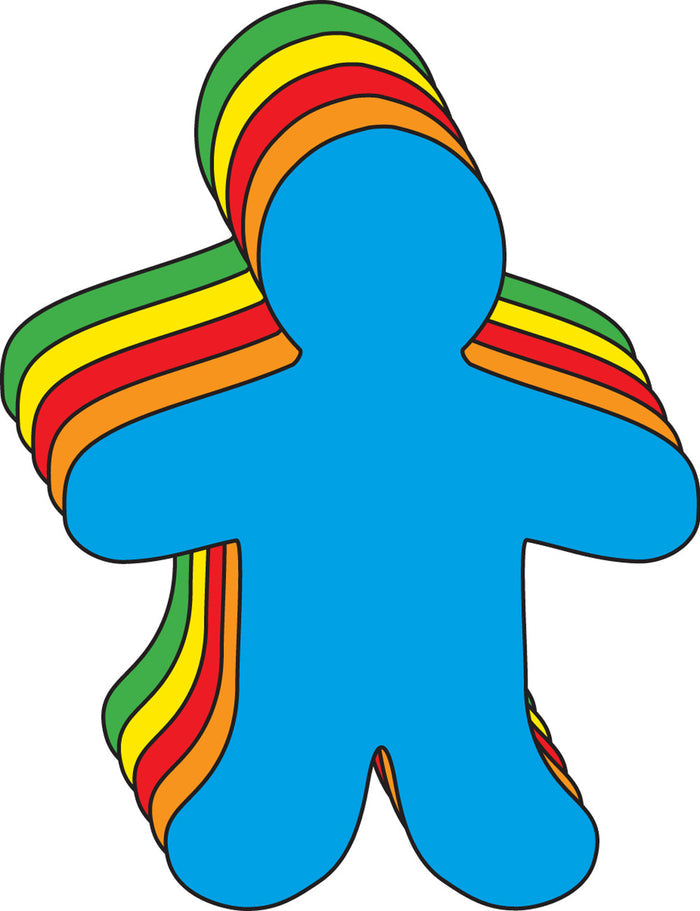 Person Large Assorted Color Creative Cut-Outs- 5.5" - Creative Shapes Etc.