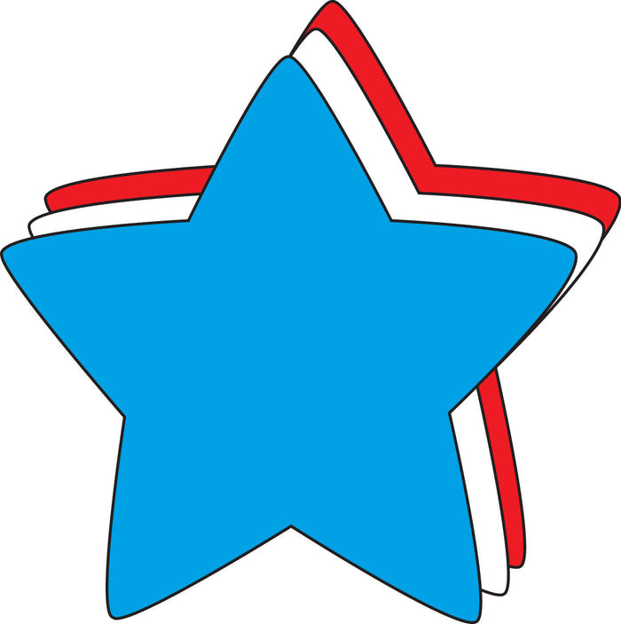 Star Tri-Color Creative Cut-Outs- 5.5" - Creative Shapes Etc.