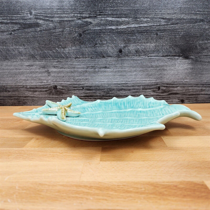 Shell Plate Set of 2 Sea Star Fish Tray Life Ocean Conch Nautical by Blue Sky