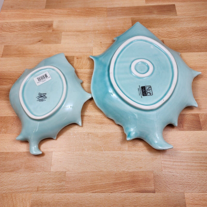 Shell Plate Set of 2 Sea Star Fish Tray Life Ocean Conch Nautical by Blue Sky