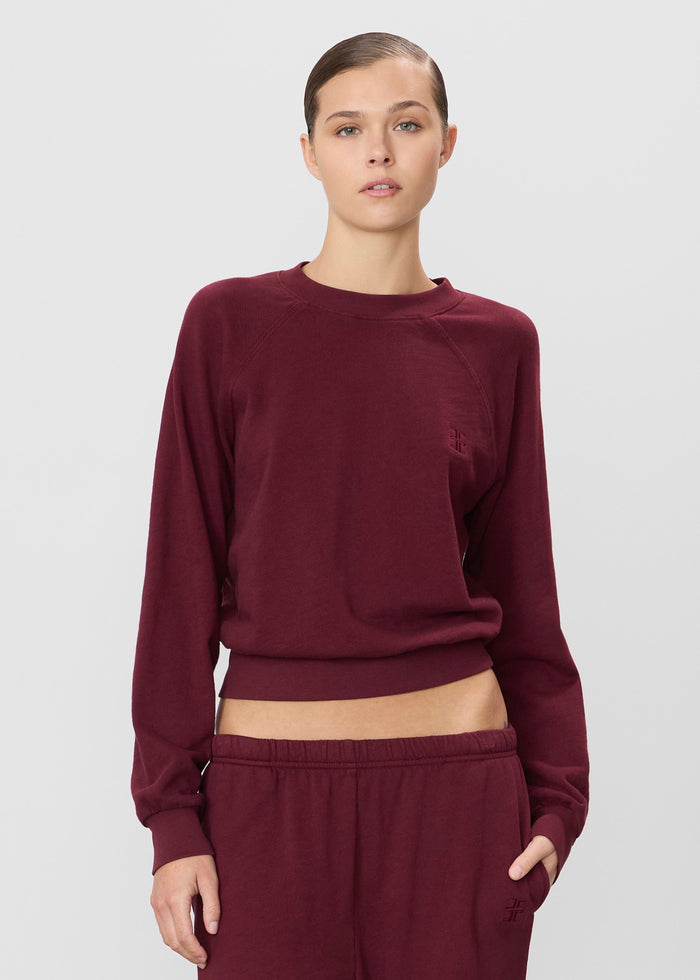 Shrunken Raglan Sweatshirt (Oxblood)