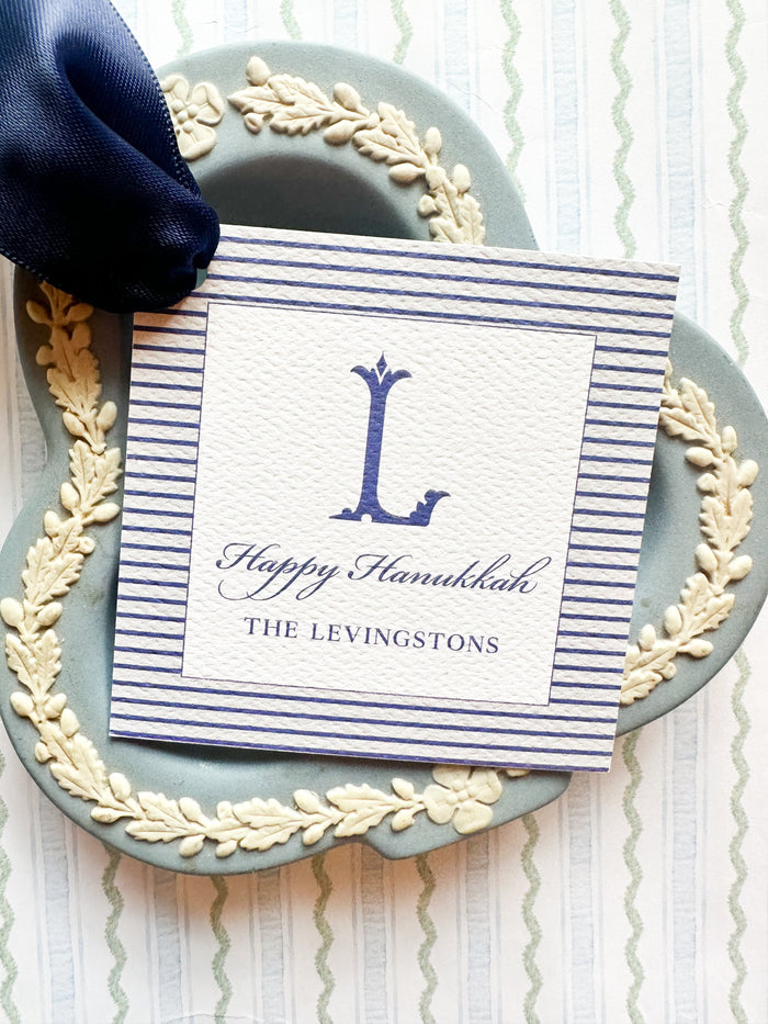 Single Letter Kelly Monogram Hanukkah Tiny Tag