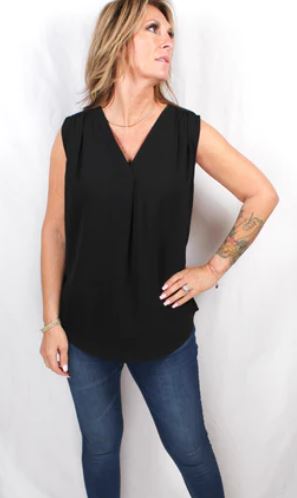 Sleeveless Inverted Pleat Blouse