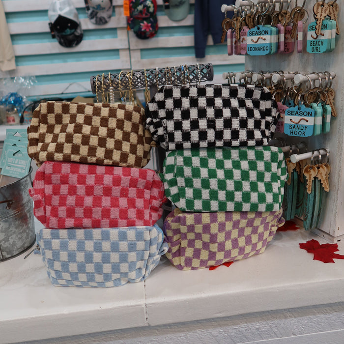 Small Checkered Toiletry Bag