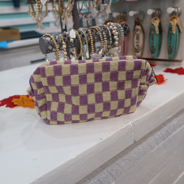 Small Checkered Toiletry Bag