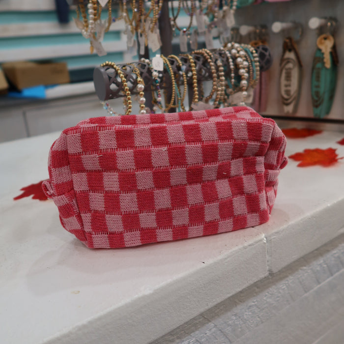 Small Checkered Toiletry Bag