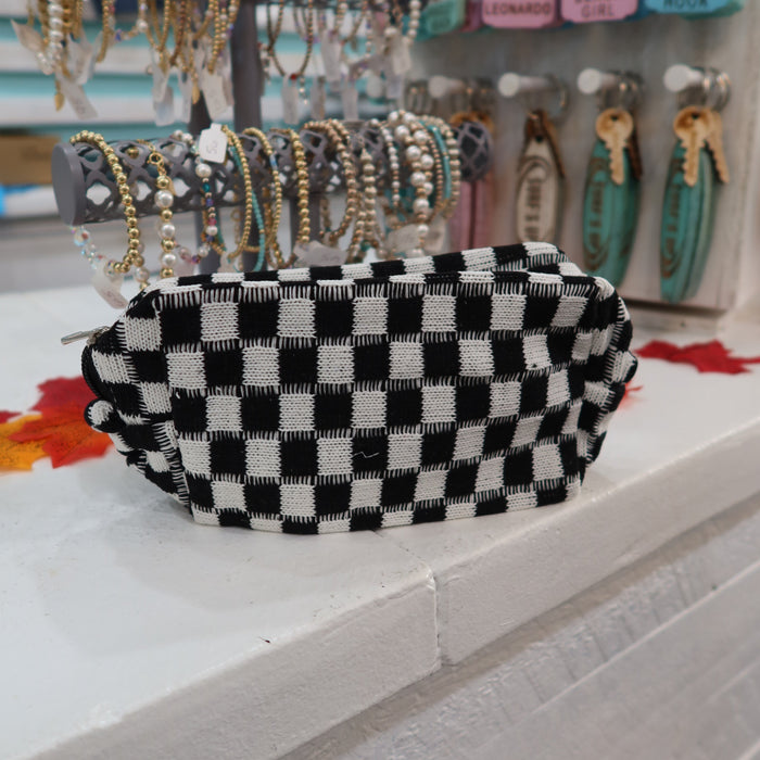 Small Checkered Toiletry Bag