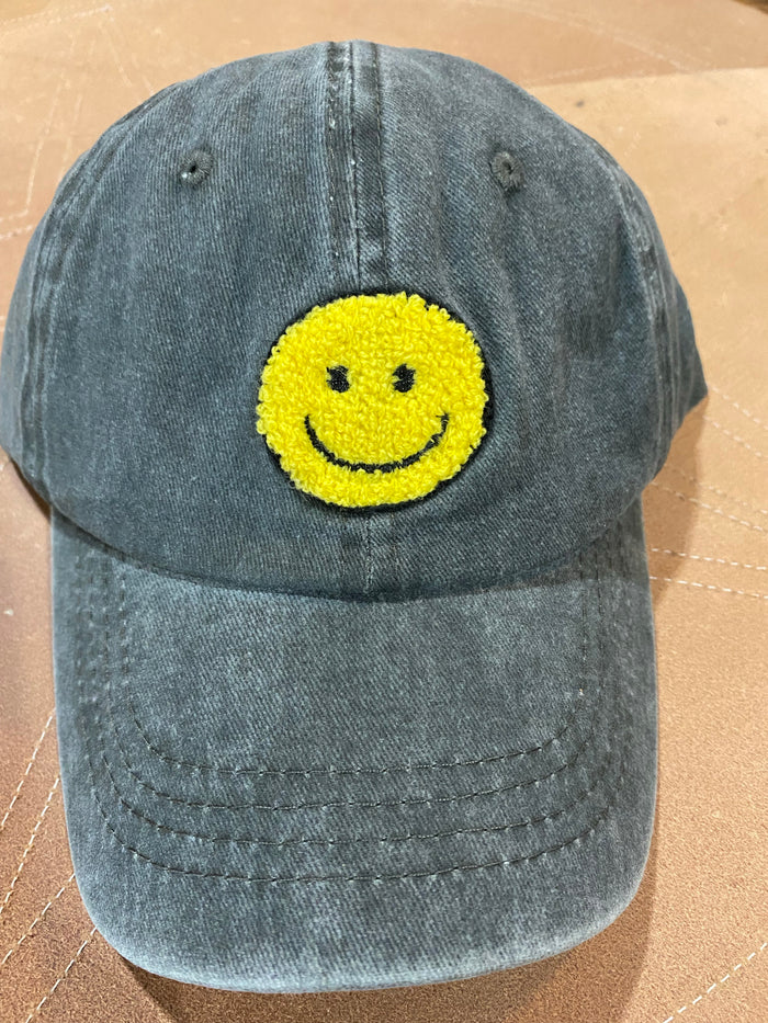 Smilie Face Cap (Washed Black)