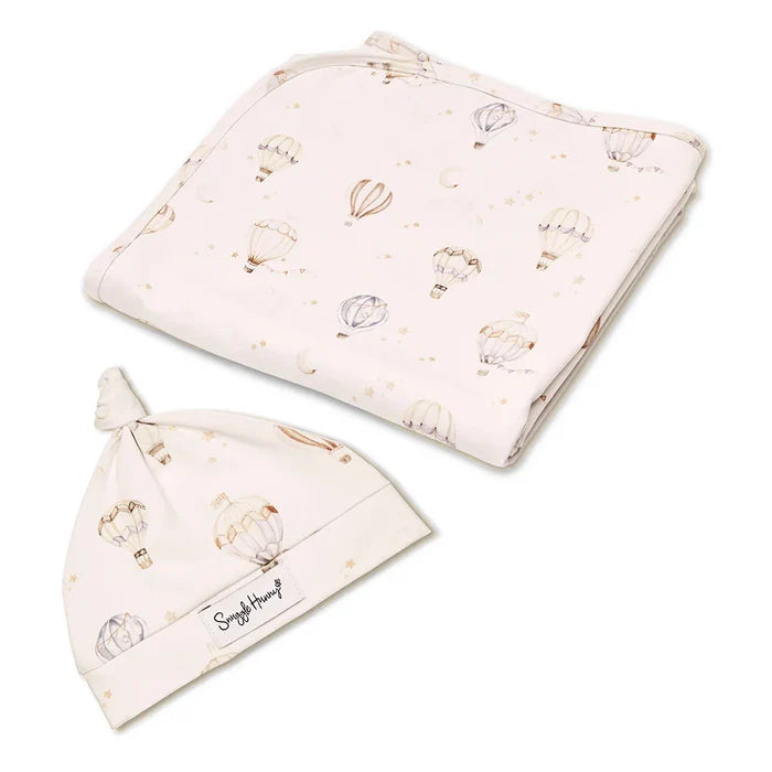 Snuggle Hunny Organic Jersey Wrap & Beanie - Up Up & Away