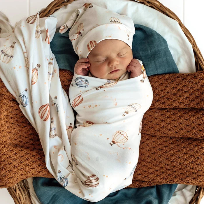 Snuggle Hunny Organic Jersey Wrap & Beanie - Up Up & Away