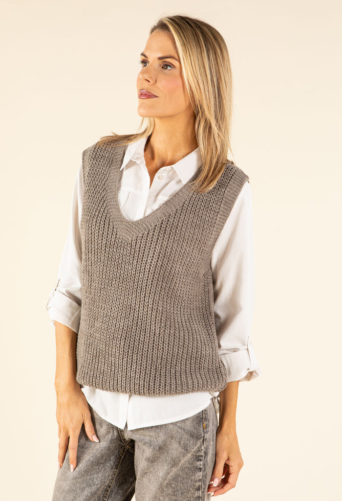 Soft Knit V-Neck Vest