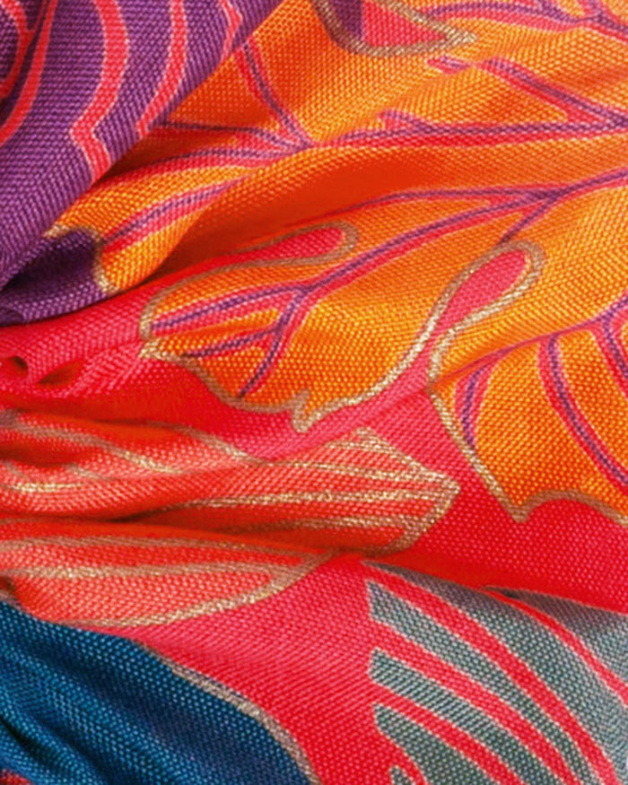 Soleil Floral Print Silk Scrunchie - Caribe Rose