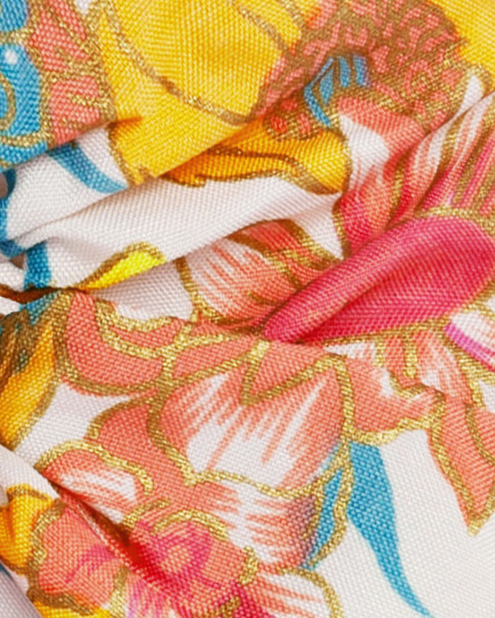 Soleil Floral Print Silk Scrunchie - Spring