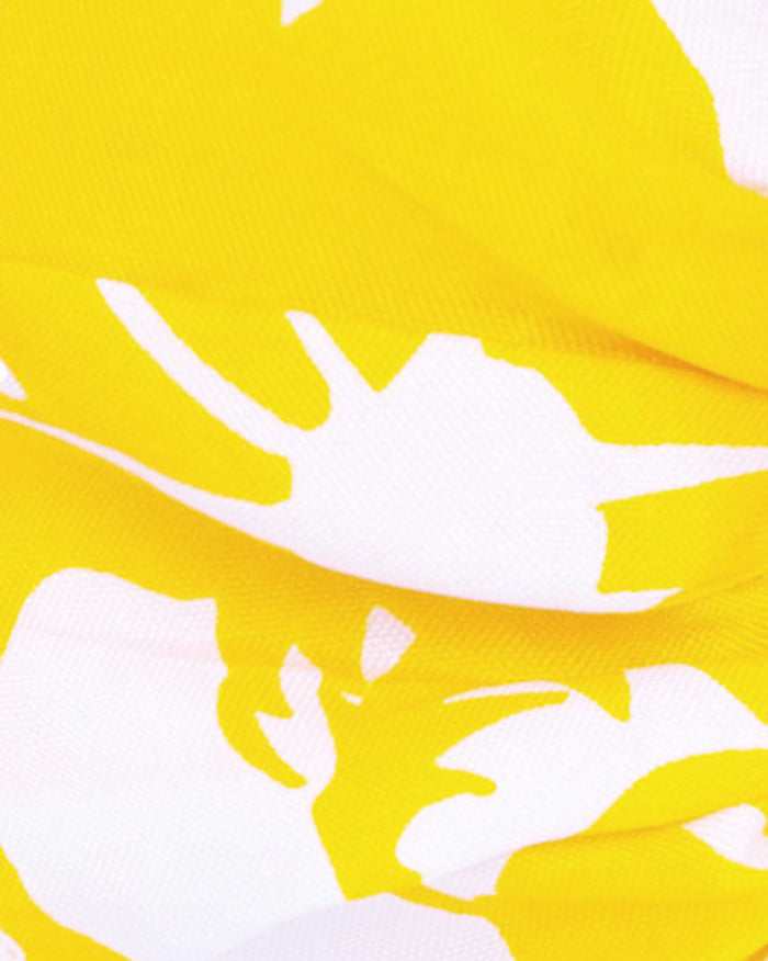 Soleil Floral Print Silk Scrunchie - Sunny Floral