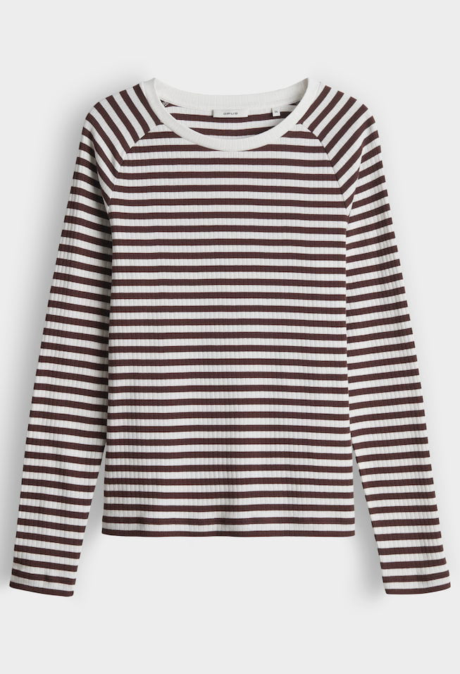 Sorka Striped Ribbed Jersey Slim Fit Top