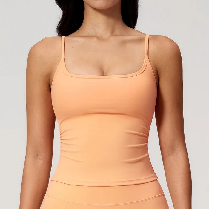 SPARK Square Neck Spaghetti Straps Yoga Fitness Tank Top ZC5555