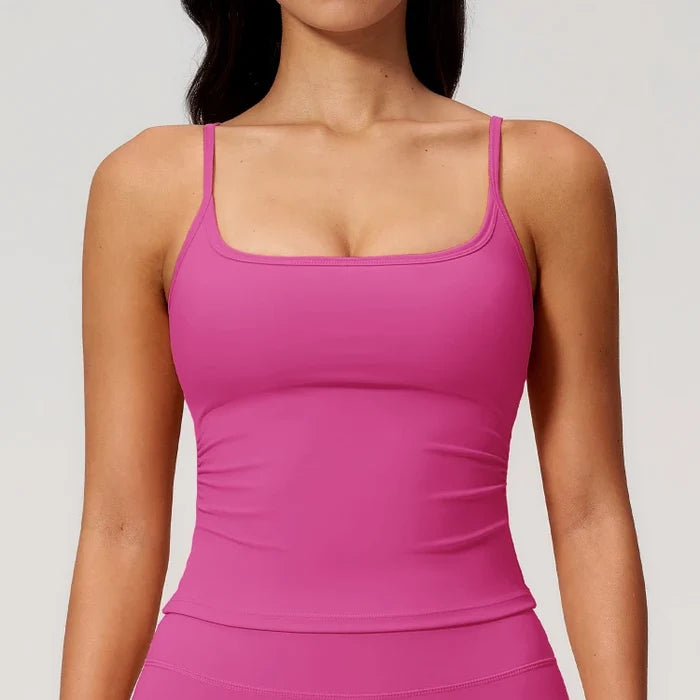SPARK Square Neck Spaghetti Straps Yoga Fitness Tank Top ZC5555