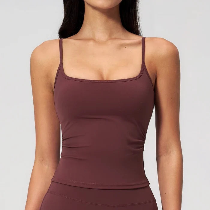 SPARK Square Neck Spaghetti Straps Yoga Fitness Tank Top ZC5555