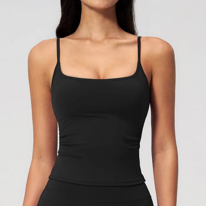 SPARK Square Neck Spaghetti Straps Yoga Fitness Tank Top ZC5555