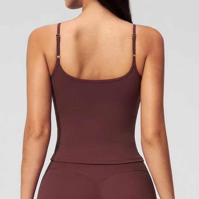 SPARK Square Neck Spaghetti Straps Yoga Fitness Tank Top ZC5555