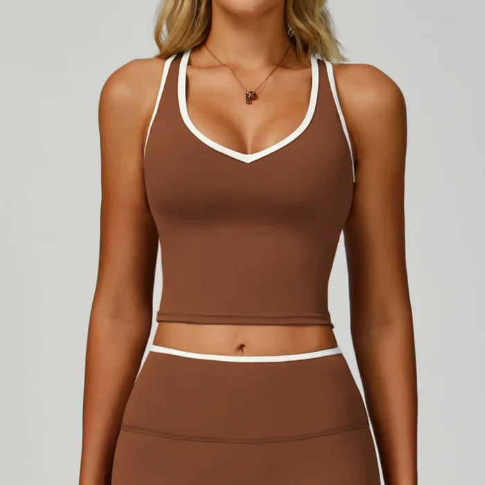 SPARK Women's Color Block Racerback Yoga Tank Top ZC9238