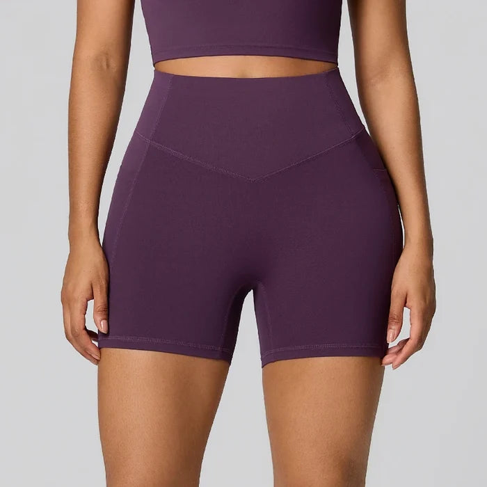 SPARK Women's High Waist Shaping Yoga Shorts with Pocket FYD247