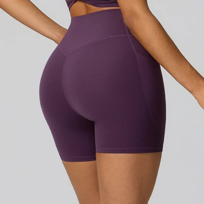 SPARK Women's High Waist Shaping Yoga Shorts with Pocket FYD247