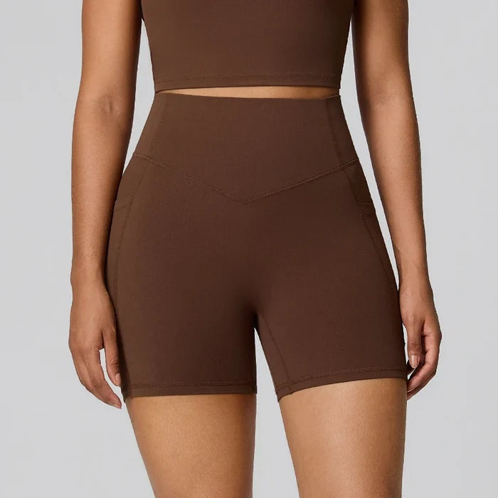 SPARK Women's High Waist Shaping Yoga Shorts with Pocket FYD247