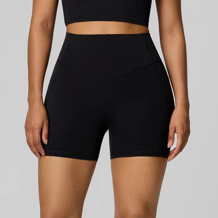 SPARK Women's High Waist Shaping Yoga Shorts with Pocket FYD247