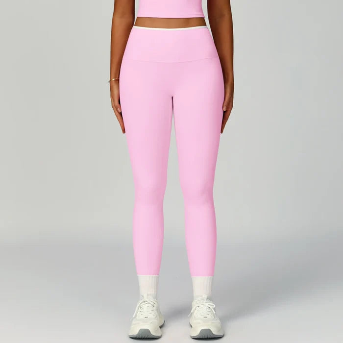 SPARK Women's High Waist Yoga Pants with Color Block ZC9238