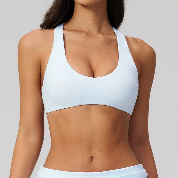 SPARK Women's Wide Halter Straps Cross Back Yoga Workout Bra ZC5558