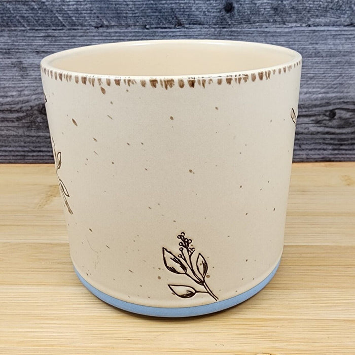 Spring Bird Canister Embossed by Blue Sky 5" Home Décor Decorative Flower Pot