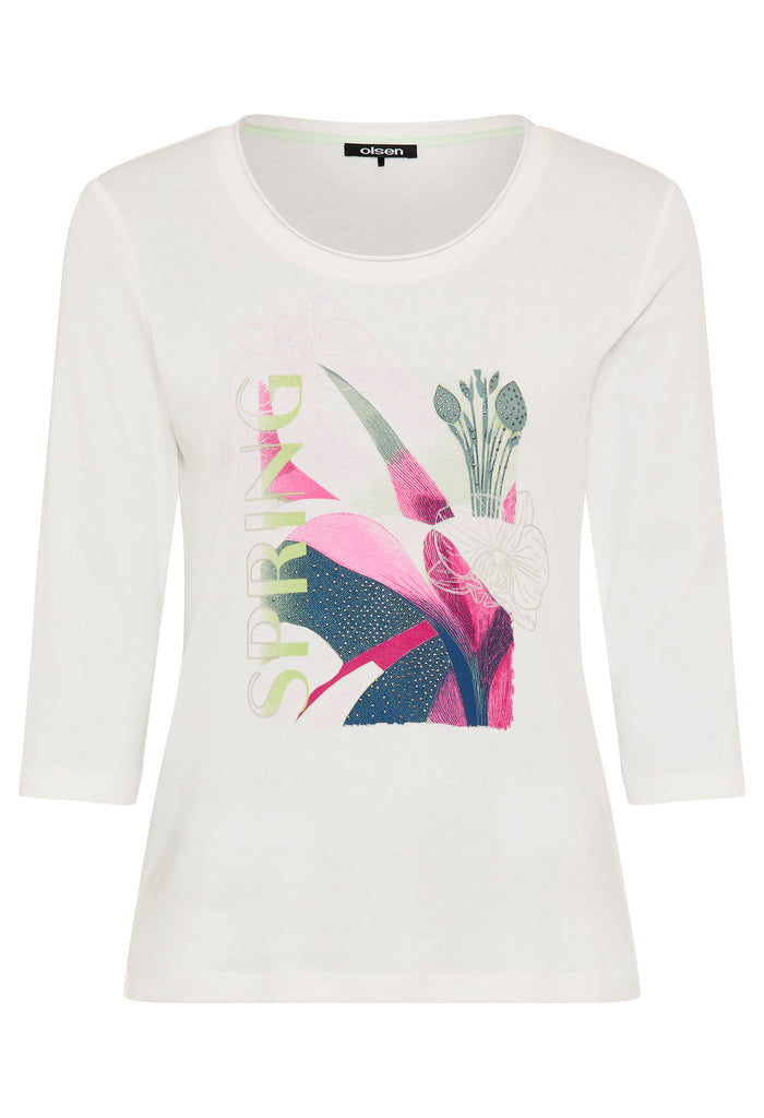 Spring Print 3/4 Sleeve Top