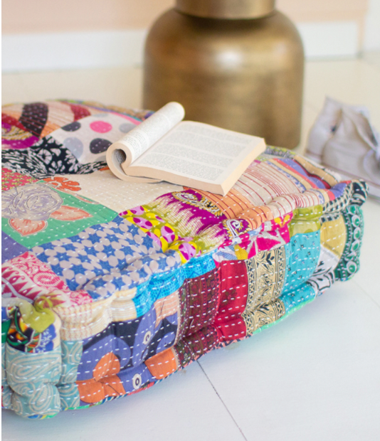 Square Kantha Floor Cushion