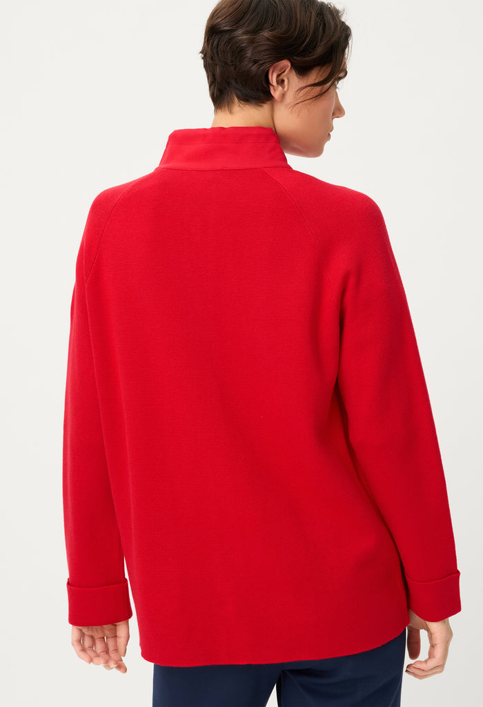 Stand-Up Collar Knit Cardigan