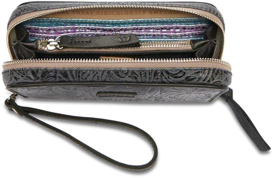STEELY WRISTLET WALLET