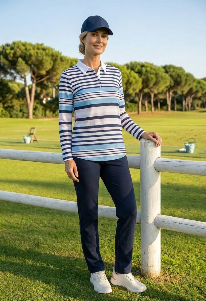 Striped Polo Top