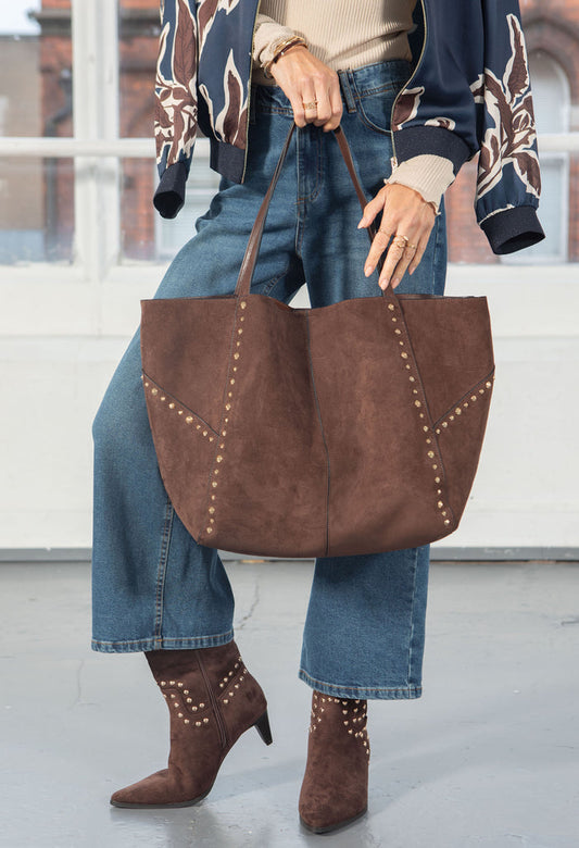 Studded Maxi Shopper Bag