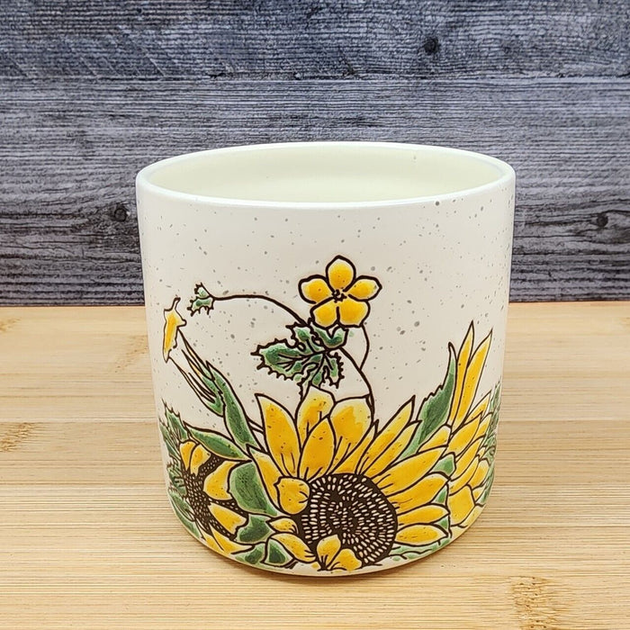 Sunflower Summer Floral Canister Embossed by Blue Sky 4" Kitchen Flower Pot