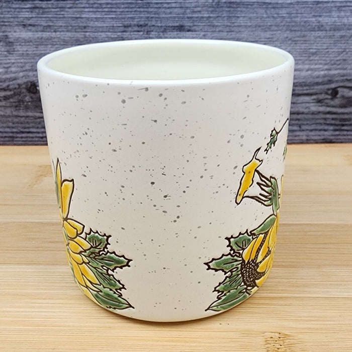Sunflower Summer Floral Canister Embossed by Blue Sky 4" Kitchen Flower Pot