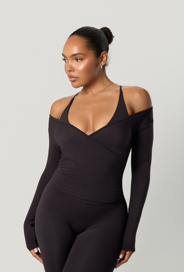 Sweetheart Cross Top - Black