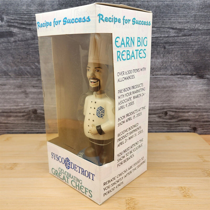 Sysco Detroit Celebrating Chef Bobblehead Doll Nodder Souvenir Advertising