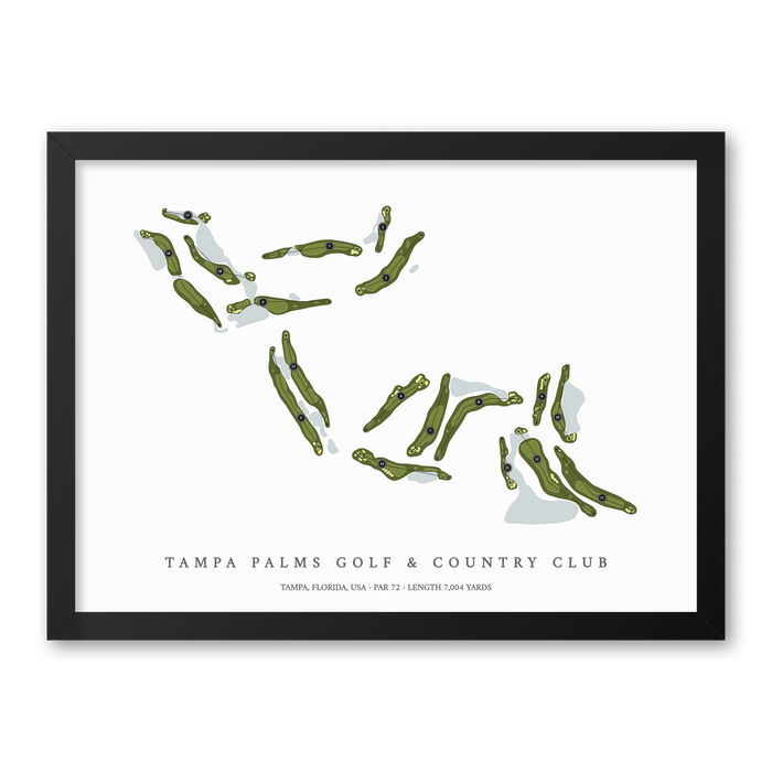 Tampa Palms Golf & Country Club | Golf Course Map | Black Frame
