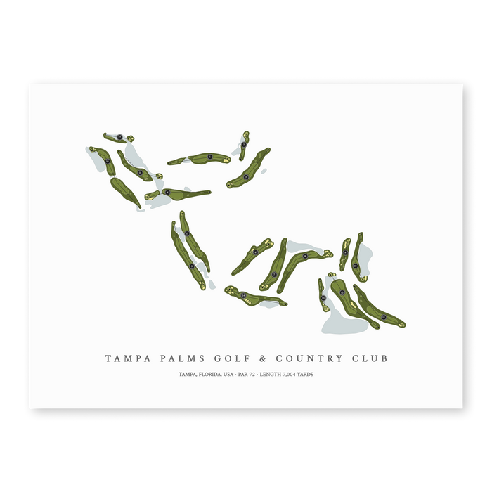 Tampa Palms Golf & Country Club | Golf Course Map | Unframed