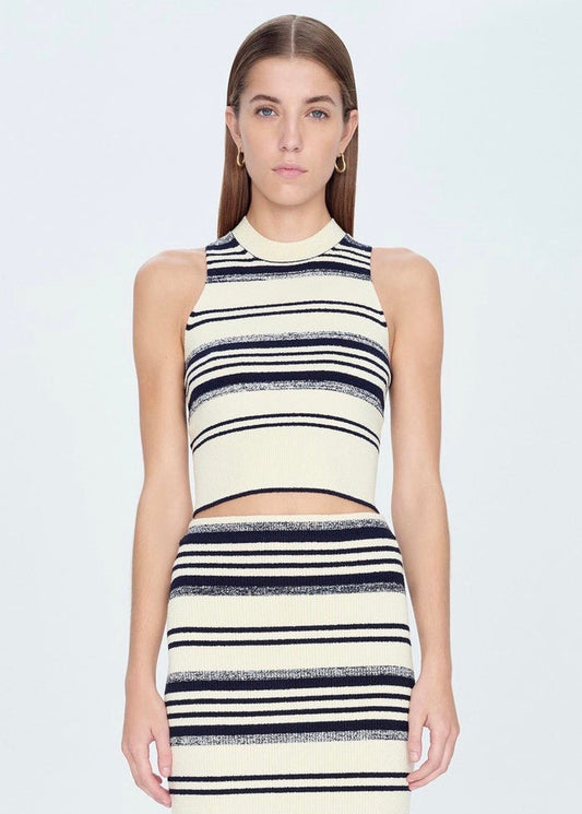 Tatyana Crewneck Top (Midnight Stripe)
